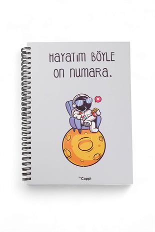 17x24cm Spiralli Çizgili Mesajlı Sert Kapak 160 Sayfa Defter No:2