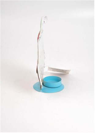 18cm Kırmızı Metal Baykuş Mumluk