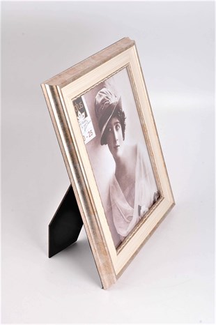 20 x 25 cm Krem Platin Ahşap Çerçeve