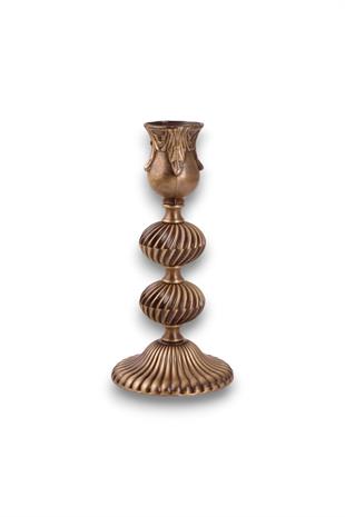 20cm İki Boğumlu Antik Şamdan Mumluk