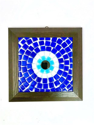 26x26cm Ahşap Çerçeveli Mozaik Cam Nazarlık
