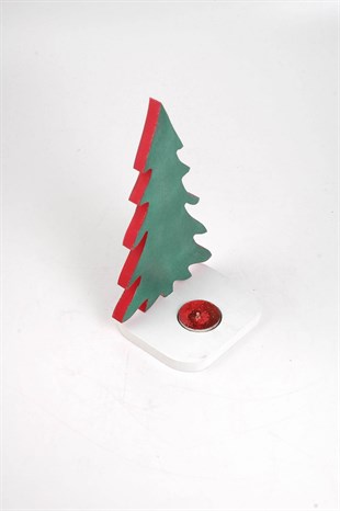23 cm Çam Ağacı Ahşap Mumluk