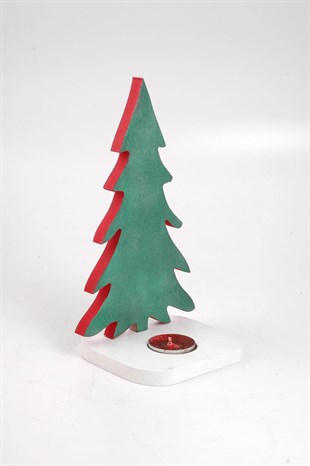 23 cm Çam Ağacı Ahşap Mumluk