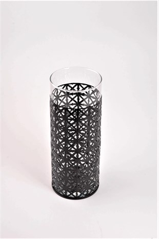 23 cm Siyah Antik Hitit Desen Vazo