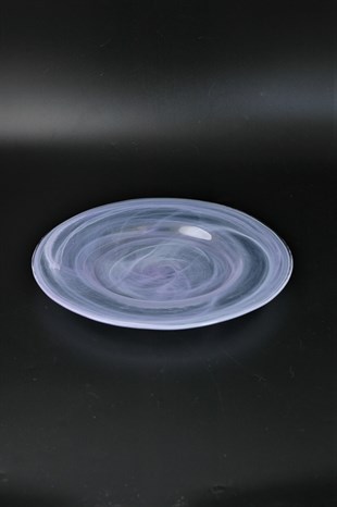 25cm Lila Alabaster Cam Servis Tabağı