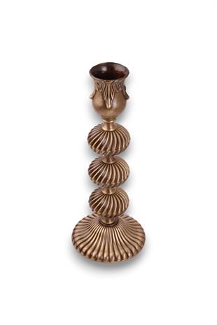 25cm Üç Boğumlu Antik Şamdan Mumluk
