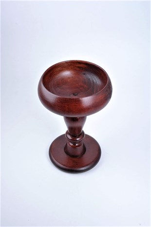 26 cm Bordo Ayaklı Ahşap Kase