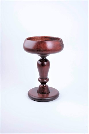 26 cm Bordo Ayaklı Ahşap Kase