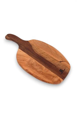 38 cm Ceviz Saplı Zeytin Ağacı Sunum Tahtası Parçalı