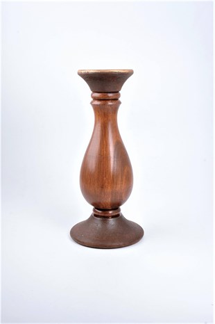 29 cm Kahve Ahşap Tombul Kütük Mumluk
