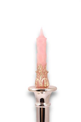 2li Açık Pembe Altın Yaldızlı Piyano Mum Kutulu