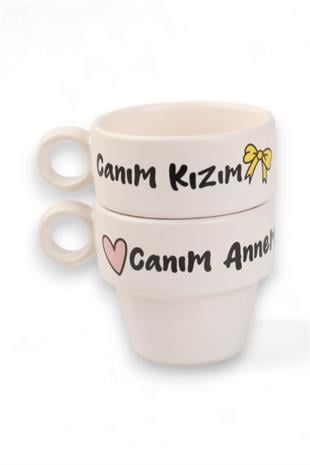 2Li Canım Kızım Canım Annem Espresso Fincanı 
