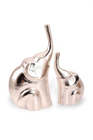 2li Gümüş Fil Metal Dekor