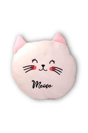 30cm Beyaz Polar Kedi Kafası Yastık