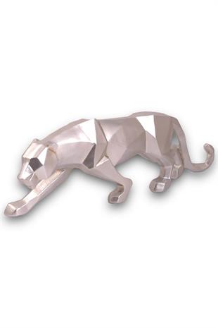 43cm Gümüş Kübik Puma Polyester Dekor