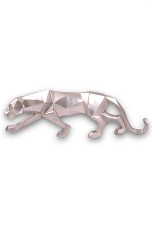 43cm Gümüş Kübik Puma Polyester Dekor