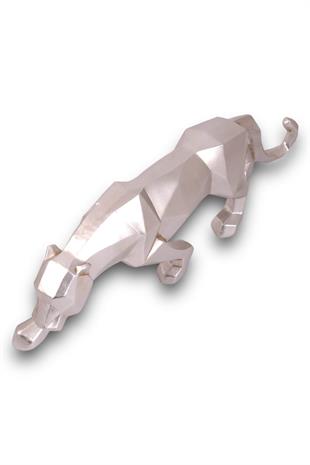 43cm Gümüş Kübik Puma Polyester Dekor