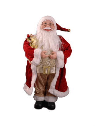 45cm Kırmızı Dore Ayakta Noel Baba