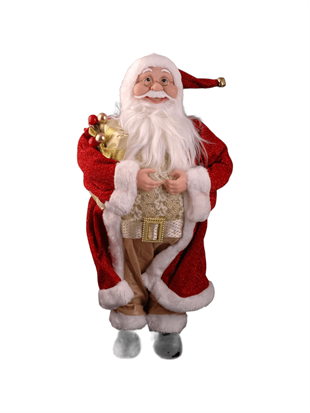 45cm Kırmızı Dore Ayakta Noel Baba