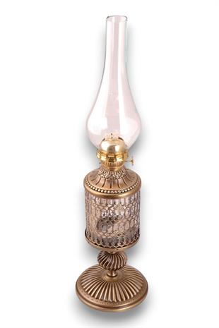 48 cm Antik Eskitme Gaz Lambası