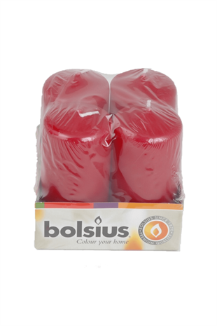 4lü 10x5 Bordo Kütük Mum