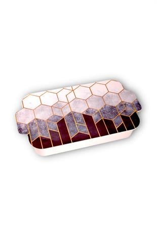 6 Kaseli Melamin Kahvaltılık Geometrik