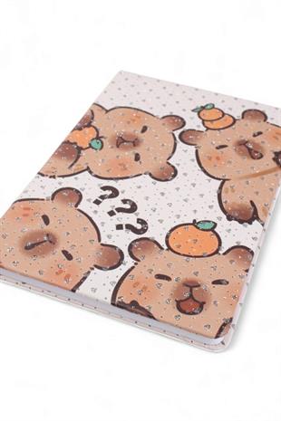 A5 Nokta Simli  Capybara Defter