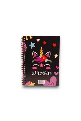 A6 Unicorn Mini Spiralli Çizgili Defter