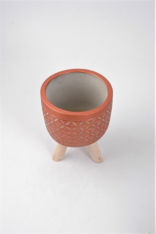 Ahşap Ayaklı Küçük Boy Beton Saksı No 2