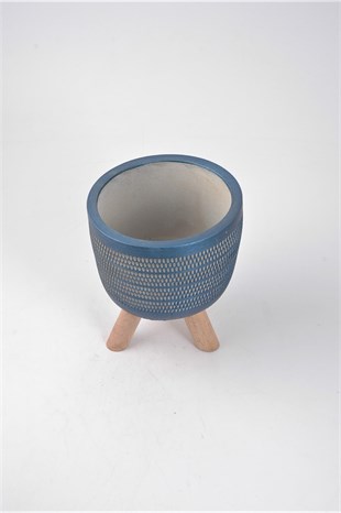 Ahşap Ayaklı Küçük Boy Beton Saksı No 3