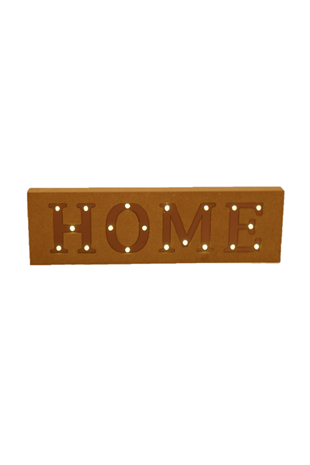 Ahşap HOME Led Işıklı Pano Pilli