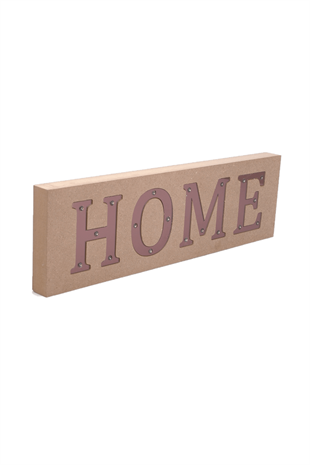 Ahşap HOME Led Işıklı Pano Pilli