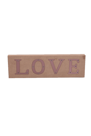 Ahşap LOVE Led Işıklı Pano Pilli