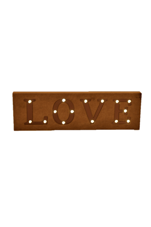 Ahşap LOVE Led Işıklı Pano Pilli