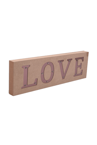 Ahşap LOVE Led Işıklı Pano Pilli