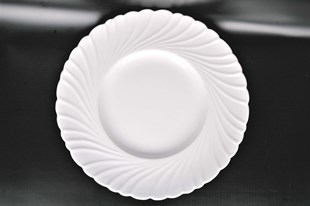 44cm Beyaz Porselen Büyük Çiçek Yuvarlak Servis