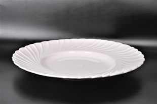44cm Beyaz Porselen Büyük Çiçek Yuvarlak Servis
