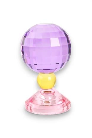 17cm Kristal Top Mumluk Mor Pembe