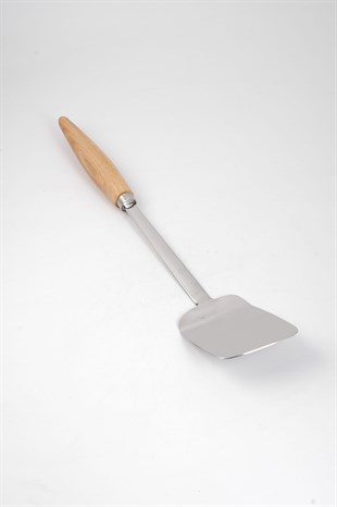 Çelik Servis Spatulası Zeytin Ağacı Saplı
