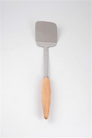 Çelik Servis Spatulası Zeytin Ağacı Saplı