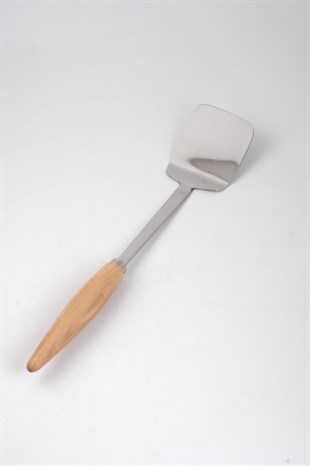 Çelik Servis Spatulası Zeytin Ağacı Saplı