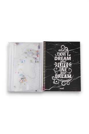 Dont Dream Your Life Lıve Your  Dream  Desenli Sulu Kalemlikli A5 Defter