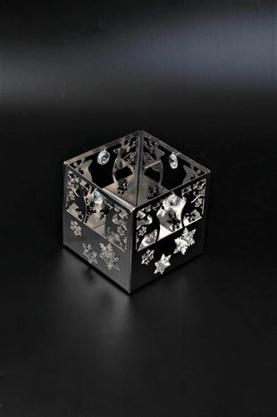Geyik Mumluk Kare Krom 10x10x10cm