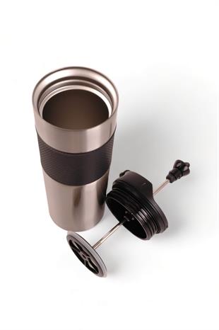 Gümüş French Press Termos Bardak 500ml