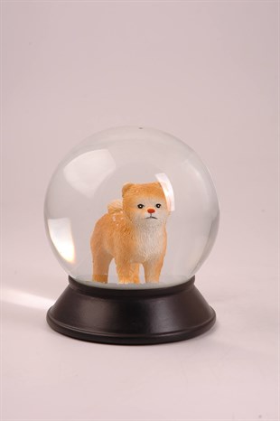 Koleksiyon Serisi Sarı Pomeranian Köpekli  Kar Küresi