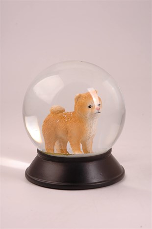 Koleksiyon Serisi Sarı Pomeranian Köpekli  Kar Küresi