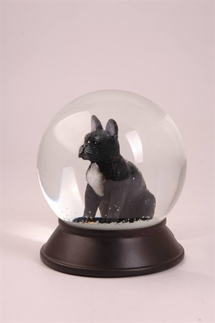 Koleksiyon Serisi Siyah French Bulldog Köpekli  Kar Küresi