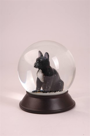 Koleksiyon Serisi Siyah French Bulldog Köpekli  Kar Küresi