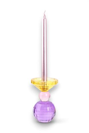 15cm Kristal Top Mumluk Mor Sarı