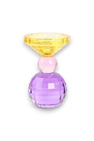 15cm Kristal Top Mumluk Mor Sarı